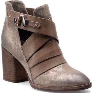 ISOLA | Ladora Anthracite Ankle Boots Metallic Tan Booties 11